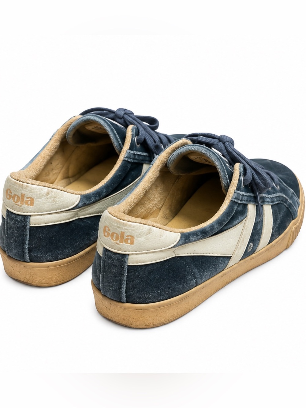 Limited Edition Gola Mark Cox Blue Teal Velvet Sneakers Women’s Size 9 EU40 - Picture 3 of 6